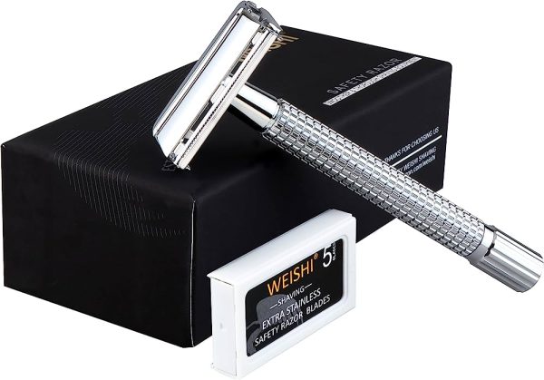 Double Edge Safety Razor, Oak Leaf Butterfly Open Men's Shaving Razor