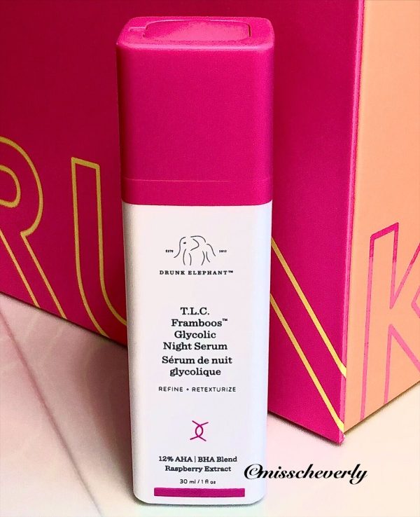 Drunk Elephant T.L.C. Framboos Glycolic Night Serum: Transform Your Skin with 12% AHA/BHA Elegance