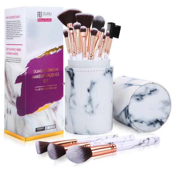 DUAIU 15Pcs Makeup Brush Premium Synthetic