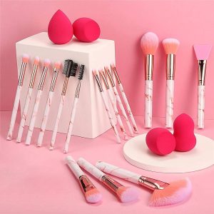 DUAIU 16Pcs Eyeshadow Brushes and 4Pcs Makeup Sponge
