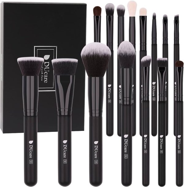 DUcare Makeup Brush Set 15pcs Premium Synthetic Foundation Powder Concealers