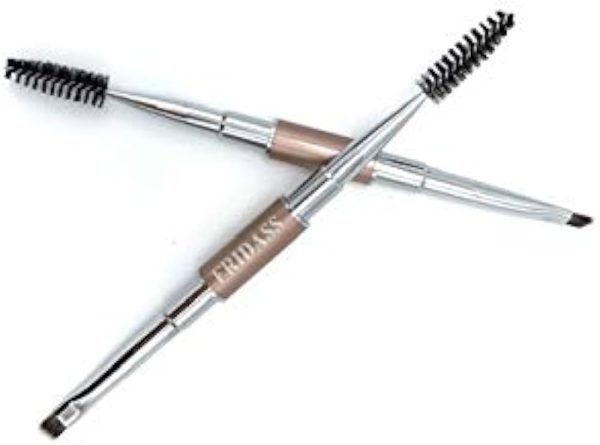 Duo Eyebrow Brush By FRIDASS, Angled Brow Brush and Spoolie Set