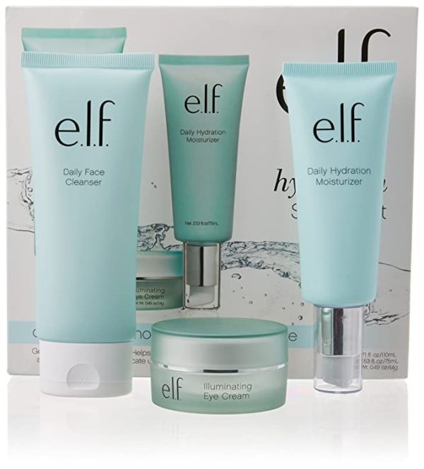 e.l.f. Hello, Hydration 3Piece Starter Set with Cleanser, Moisturizer