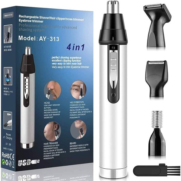 Ear and Nose Hair Trimmer for Men,Professional USB Rechargeable Nostril Nasal Hair
