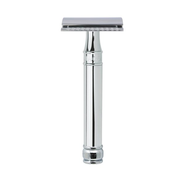 Edwin Jagger Double Edge Safety Razor, Chrome, Regular Handle