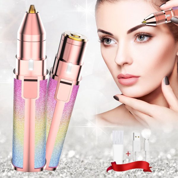 Electric Eyebrow Trimmer for Women and Men – Painless, Portable Eyebrow Hair Remover with Stainless Steel Blade