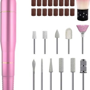 Electric Nail Drill Bits Set, Upgraded Portable Electric Nail File Set