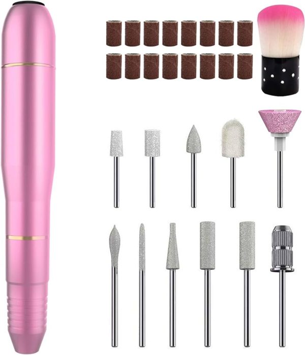 Electric Nail Drill Bits Set, Upgraded Portable Electric Nail File Set