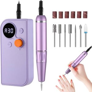 Electric Nail Drill Machine, Professional Portable Nail Drill Kit Rechargeable Electric