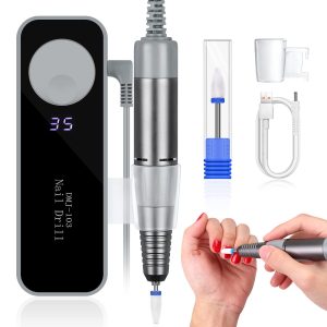 Electric Nail Drill, Upgraded Professional Nail File Portable Manicure Pedicure Drill