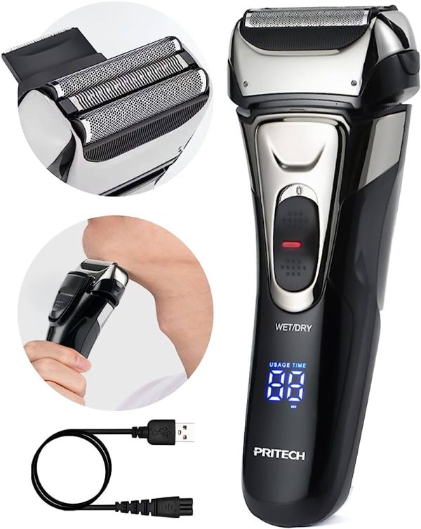 Electric Razor, Electric Shavers for Men, Dry Wet Waterproof Mens Foil shaver