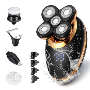 Electric Razor for Men 5 in 1 Rechargeable Electric Shaver Beard Trimmer Nose