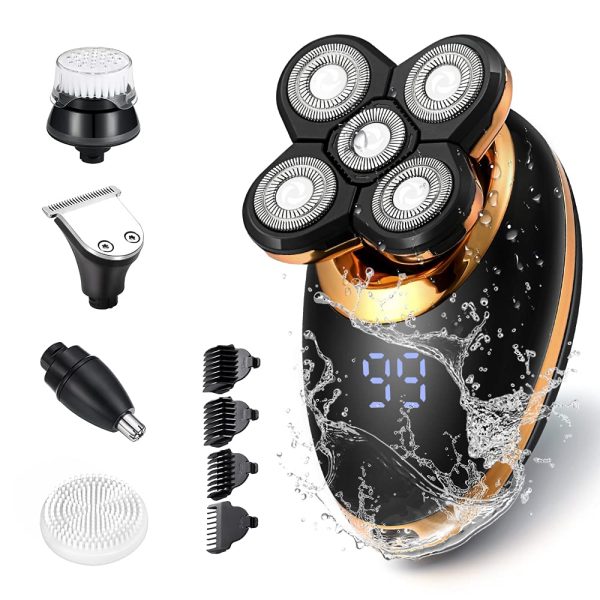 Electric Razor for Men 5 in 1 Rechargeable Electric Shaver Beard Trimmer Nose