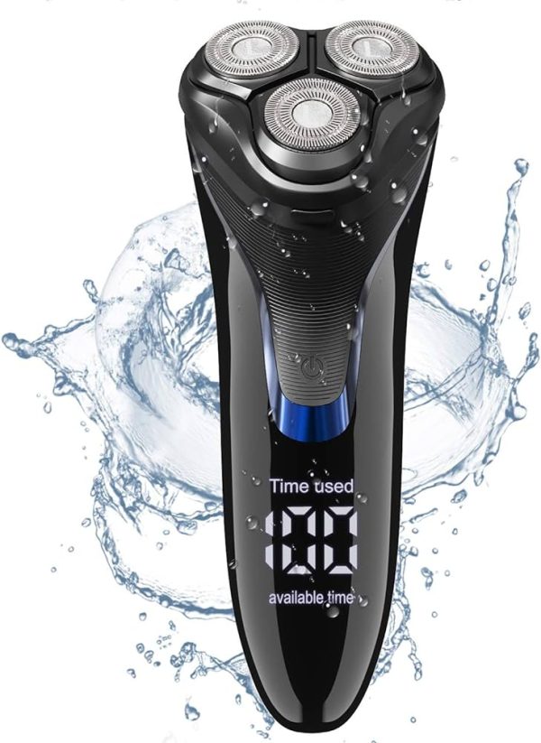 Electric Razor for Men - Lavieer Wet and Dry Rechargeable Mens Rotary Shaver