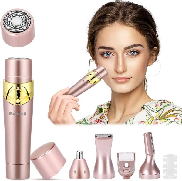 Electric Trimmer Epilator for Women 4 in 1 Painless Facial Eyebrow Trimmer Nose
