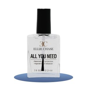 Ellie Chase 2 in 1 Top Coat & Base Coat 0.5 oz - Enhances Color, Shine Finish