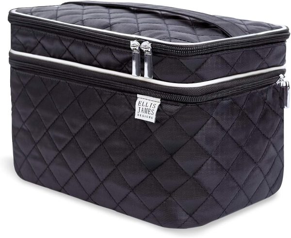 Ellis James Designs Large Travel Makeup Bag for Women