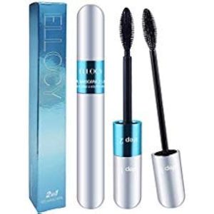 Ellocy 4D Silk Fiber Lash Mascara, 2 in 1 Mascara for Natural and Voluminous Look