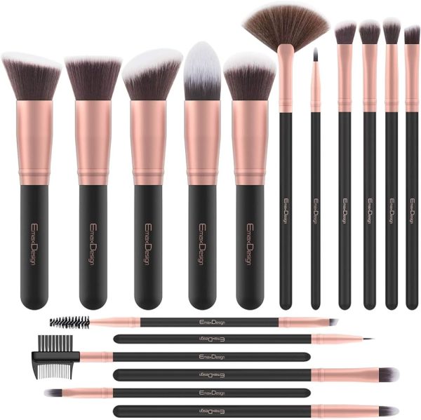 EmaxDesign Makeup Brushes 17 Pieces Premium Synthetic Foundation Brush
