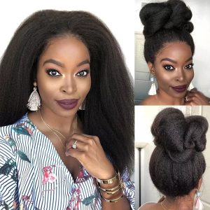 Enoya Hair Best Italian Yaki Lace Frontal Wig Pre Plucked Brazilian Remy