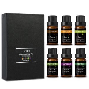 Essential Oils Set, ESSLUX TOP 6 Aromatherapy Essential Oils for Diffuser