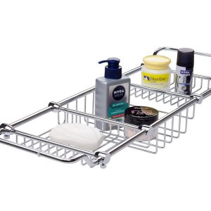 Expandable Bath Caddy for The Elegant Tub Chrome Polished
