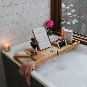 Expandable Bath Tray Fits Large or Small Tubs