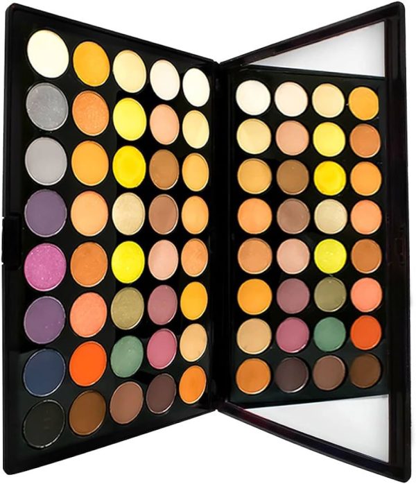Vibrant eyeshadow palette with shimmer, matte, and frosted shades perfect for all skin tones and long-lasting wear. 
