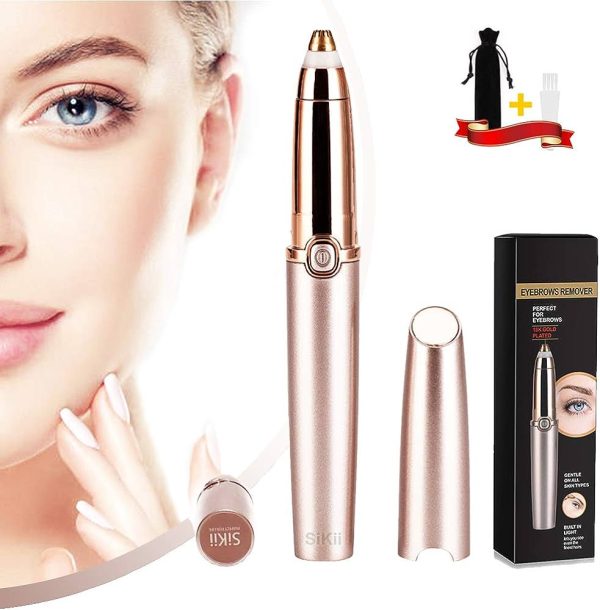 Eyebrow Hair Remover, Sikii Eye Brow Trimmer Epilator Painless Facial Brows