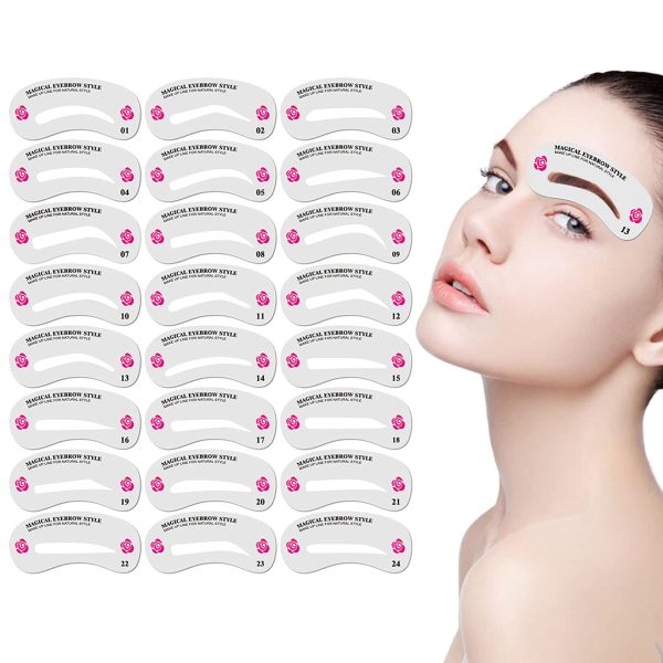 Eyebrow Stencil, 24 Eyebrow Shaper Kit, Reusable Eyebrow Template With Strap