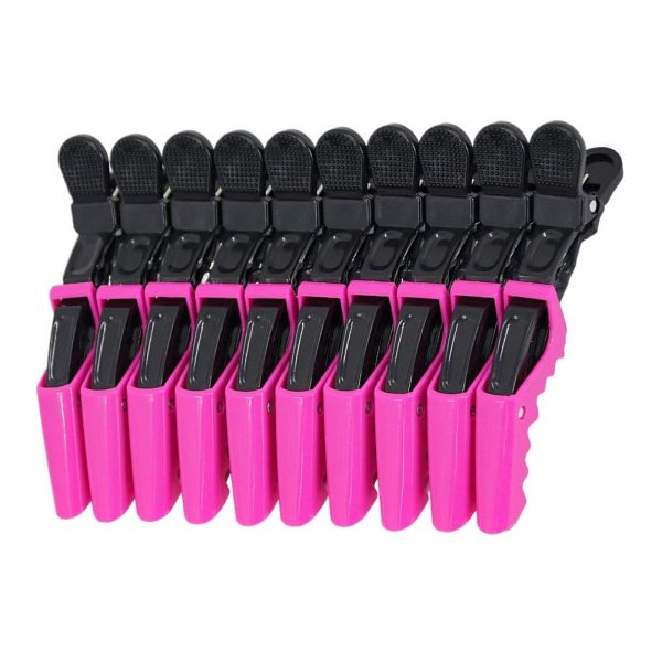 F-BBKO 10pcs Salon Croc Hair Styling Clips-Sectioning Plastic Alligator Hair Clip