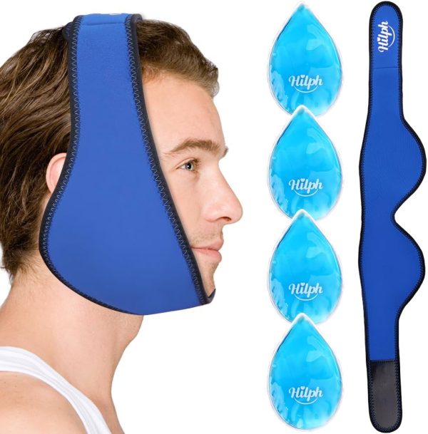 Face ice Pack for Jaw, Head and Chin, Reusable Hot or Cold Gel Packs Pain Relief