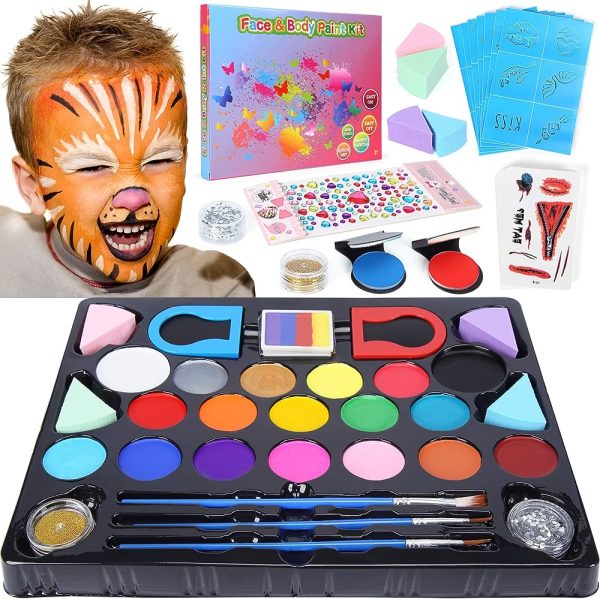 Unleash Your Inner Artist with the Professional Face Paint Kit - Perfect for Festivals, Cosplay, and Halloween Fun