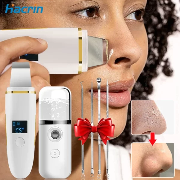 Facial Skin Scrubber Blackhead Remover, Hailicare Ultrasonic Pore Acne