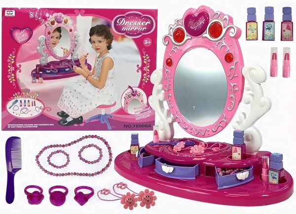Princess Makeup Set with pink slippers and jewelry accessories