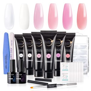 Fashion Zone 6 Colors Poly Nail Gel Kit, Quick Nail Extension Builder