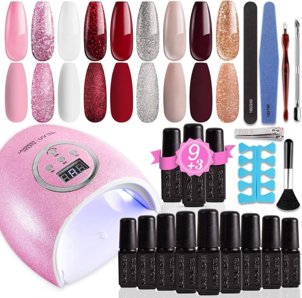 Fashion Zone 8 Colors Gel Nail Polish Starter Kit with 24W UV LED Nail Dry Lamp