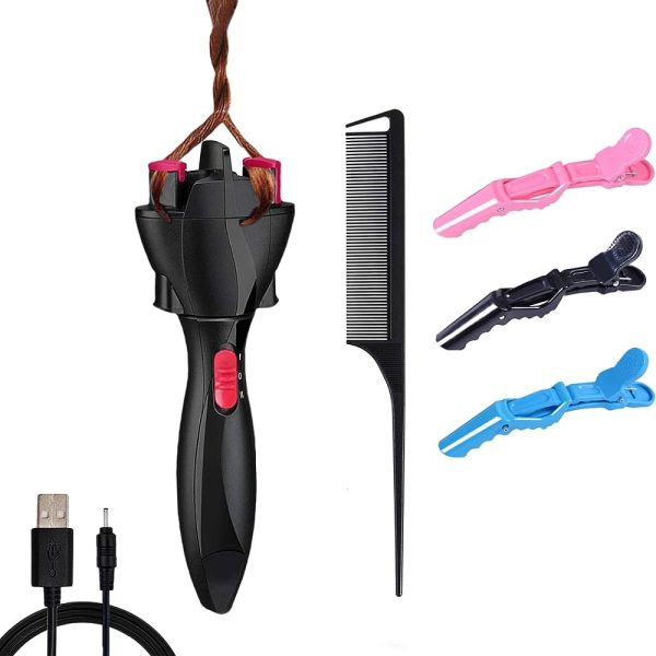 FIGHTART Gift Idea hair roller hair braider quick twist black hair twister automatic