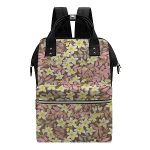 Floral Print Diaper Backpack Large Capacity Nappy Bags Multi-Functional