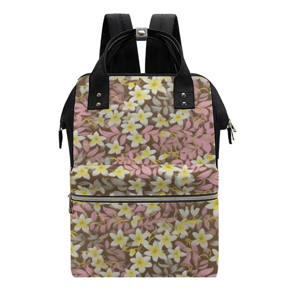 Floral Print Diaper Backpack Large Capacity Nappy Bags Multi-Functional