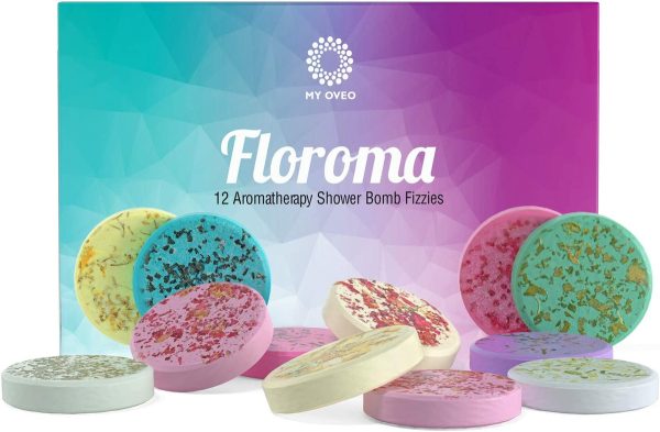 Floroma Shower Bomb Set of 12 - Shower Steamers - Aromatherapy
