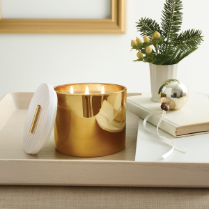 Frasier Fir Gilded Collection Ceramic Poured Candle, 3-Wick