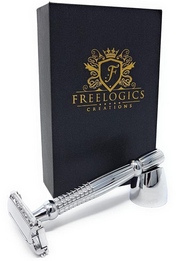 FREELOGICS Double Edge Safety Razor Kit with Stand - Extra Long Handled