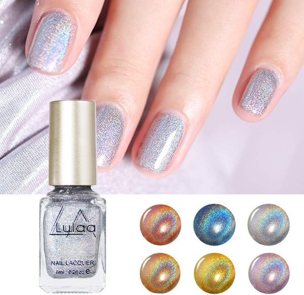 Freeorr 6 Colors Holographic Chameleon Nail Polish Set, Iridescent Gorgeous Glossy