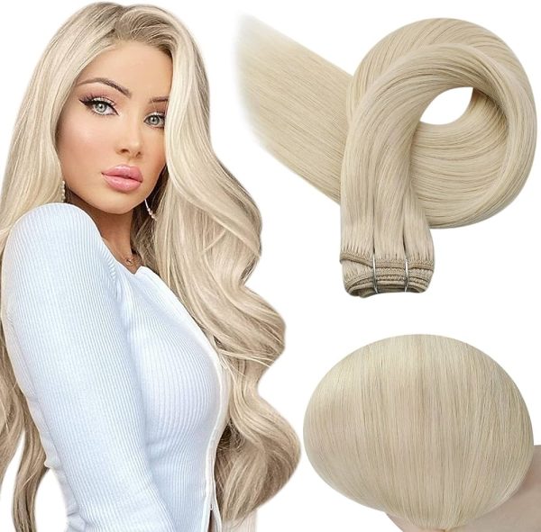 Full Shine 18" Color Blonde Remy Straight Human Hair Extensions