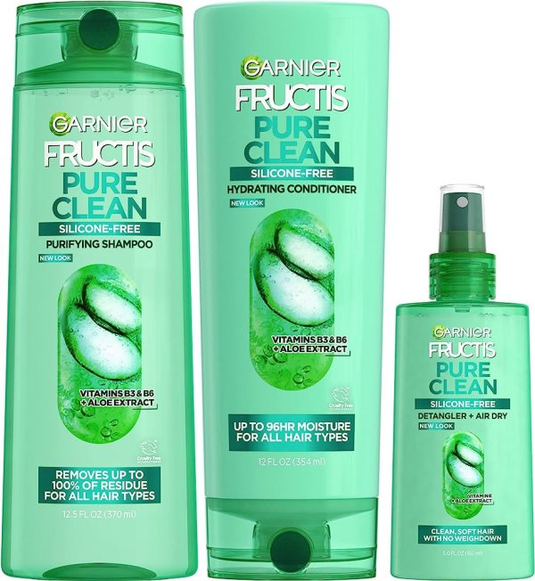 Garnier Fructis Pure Clean Shampoo, Paraben-Free Silicone-Free