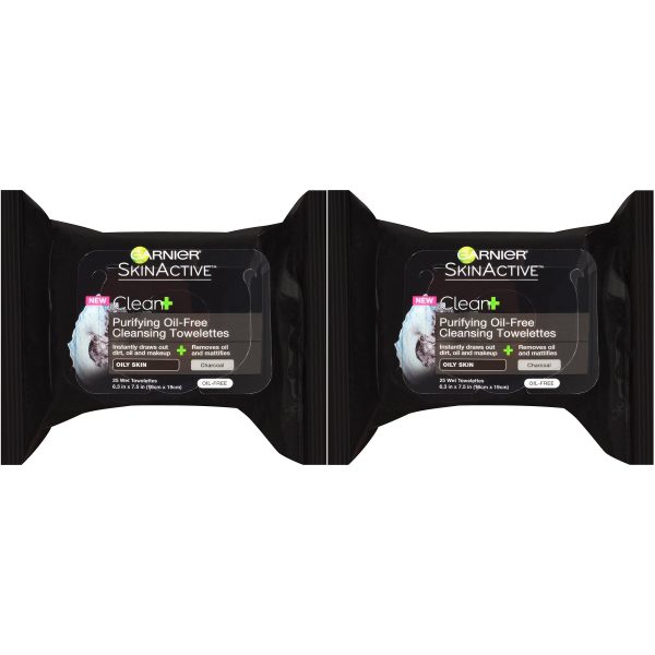 Garnier SkinActive Clean+ Charcoal Oil-Free Makeup Remover Wipes