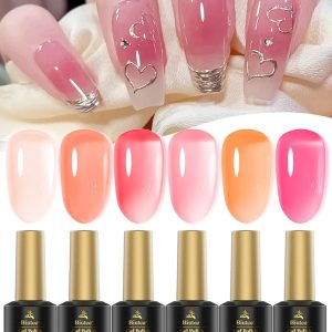 Gel Nail Polish Set ULG 6 Bright Colors Soak Off UV LED Holiday Gel Polish 10ml