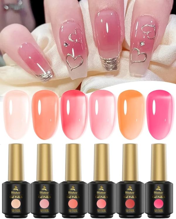Gel Nail Polish Set ULG 6 Bright Colors Soak Off UV LED Holiday Gel Polish 10ml
