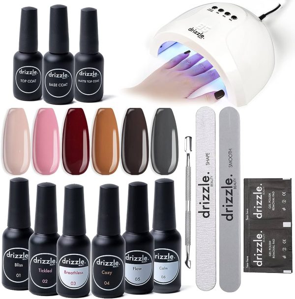 Gel Nail Polish Starter Kit, Speed Curing 48W Professional LED lamp Base